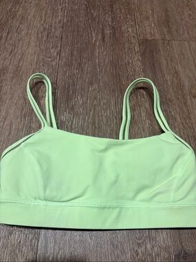 Lululemon Straight Up Light Green/Yellow Strappy Sports Bra